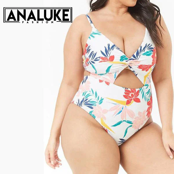 Big Size Floral Swimsuit 2018