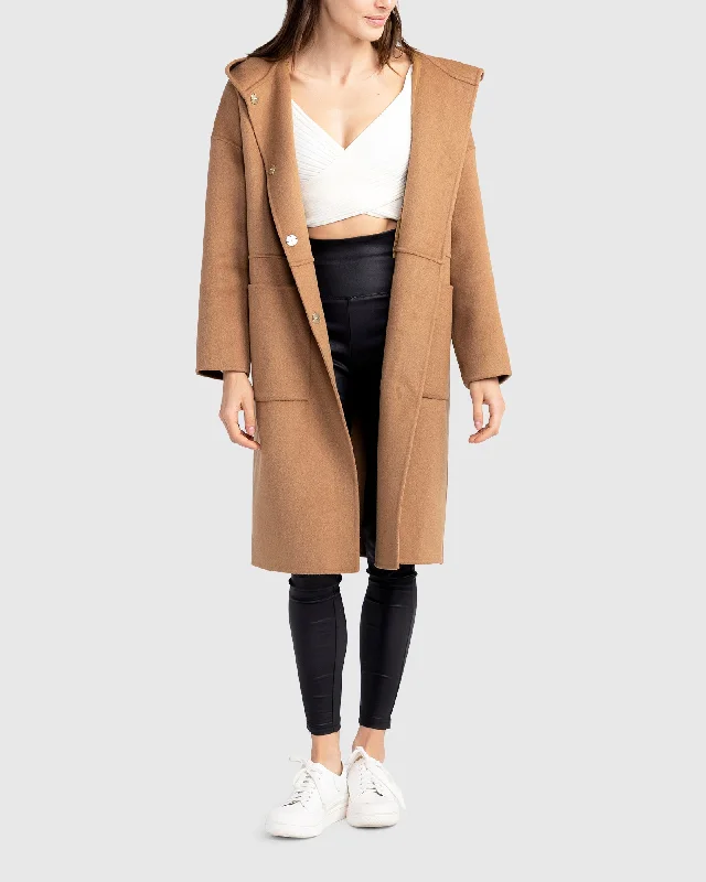 Sunday Morning Hooded Coat | Women | Camel