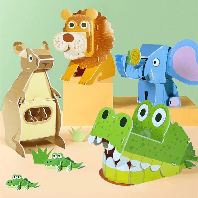 Paper 3D Shaped Puzzle for Early Childhood Education