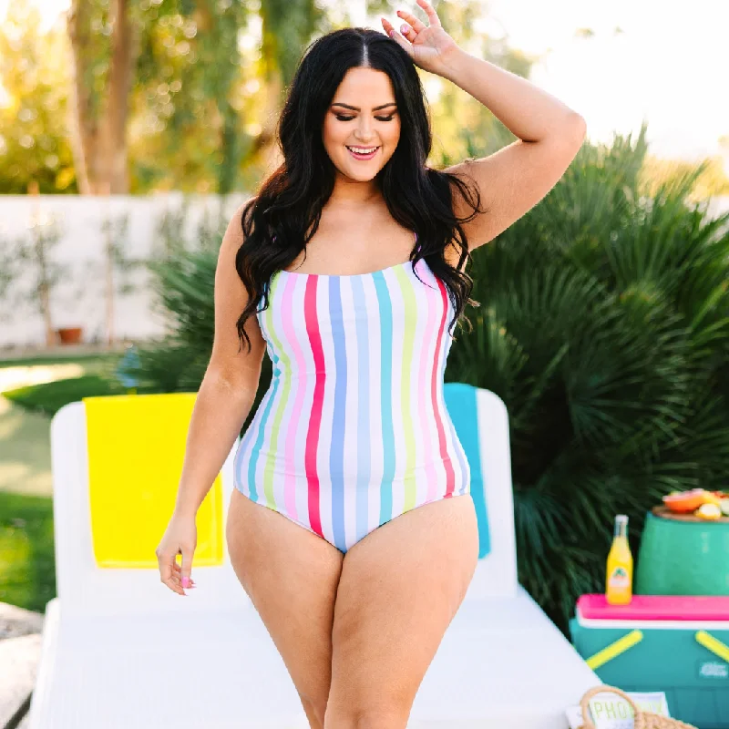 Seaside Sweetheart Swimsuit, Rainbow