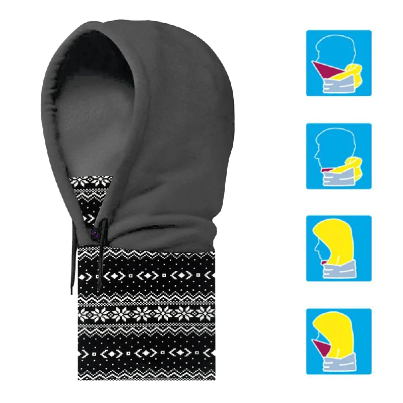 Unisex Neck Hood Fleece Hat Winter Warm Balaclava Helmet Windproof Neck Gaiter Face Mask Head Scarf