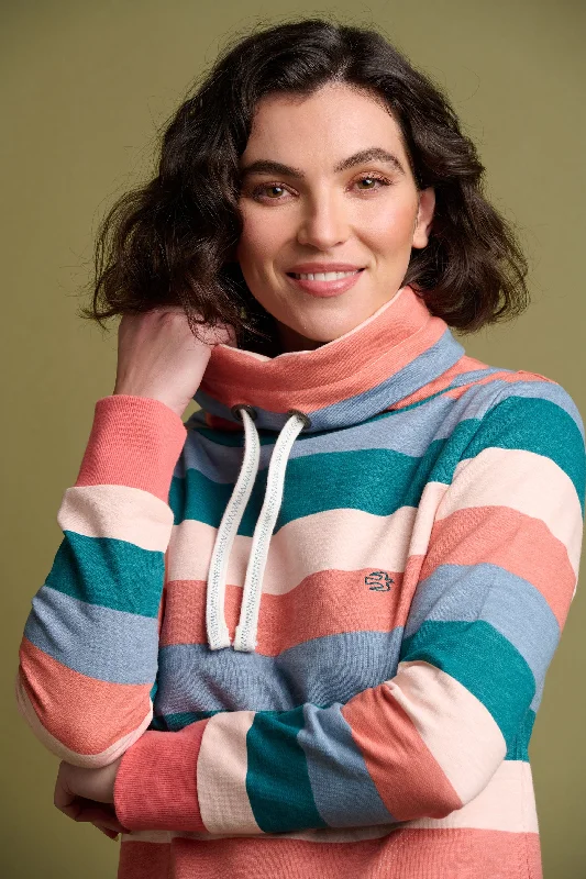 Stripe Cowl Neck Sweatshirtshirt