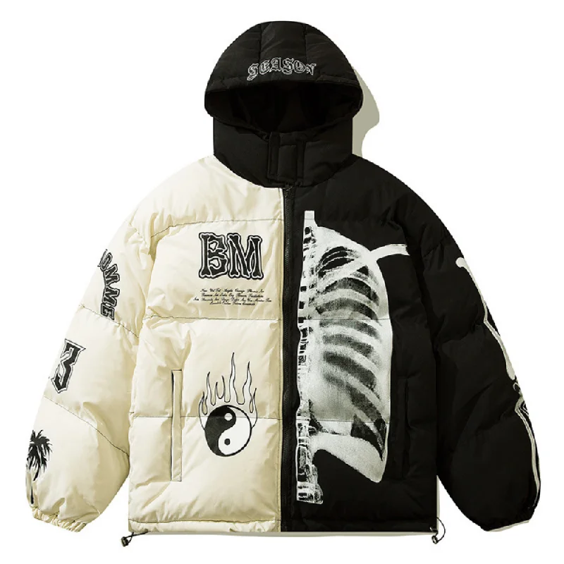 High Street Skeleton Tai Chi Hooded Coat