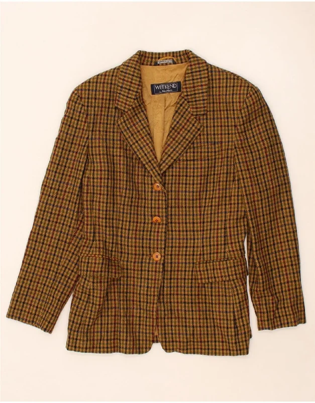 MAX MARA Womens Weekend Blazer Jacket UK 14  Large Brown Houndstooth