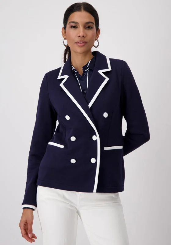 Monari Contrast Detail Blazer, Navy