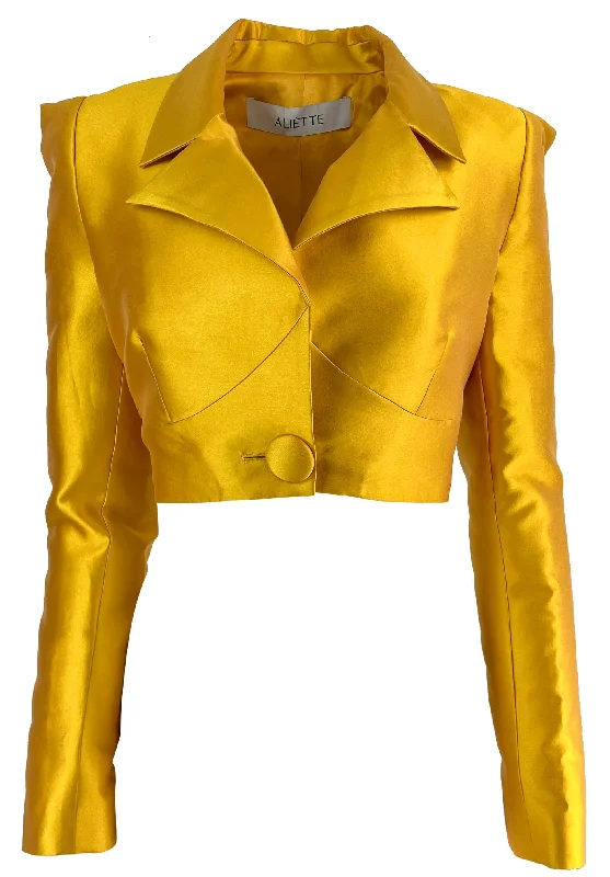 ALIÉTTE Cropped Blazer in Yellow Gold