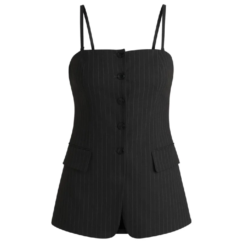 Regular-fit tailored vest in pinstripe stretch fabric