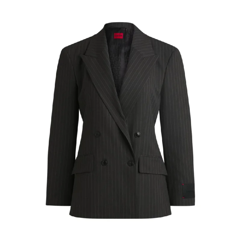 Regular-fit blazer in pinstripe stretch material