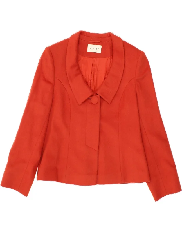 MINUET Womens Crop 1 Button Blazer Jacket UK 10 Smal  Red Wool