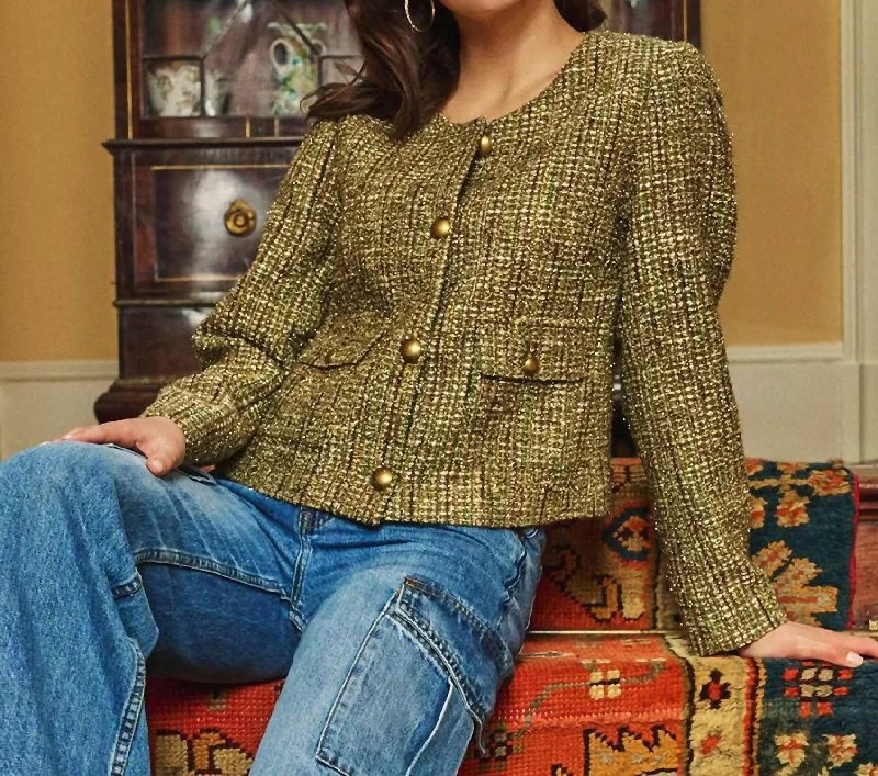 Tweed Blazer In Green