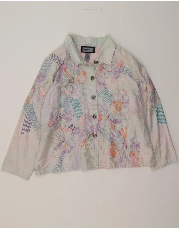 INDIGO MOON Womens 5 Button Blazer Jacket UK 18 XL Multicoloured Floral