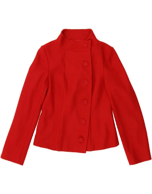 SASHA Womens 6 Button Blazer Jacket UK 10 Small Red Wool