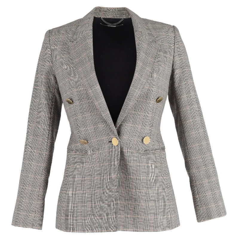 Stella Mccartney Beaufort Prince of Wales Plaid Blazer in Grey Wool