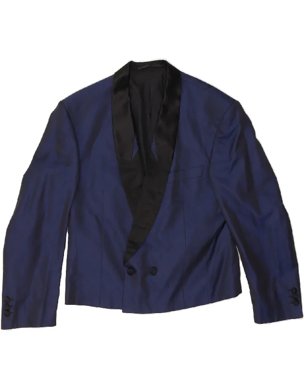 EMANI Womens Double Breasted Blazer Jacket UK 14 Medium Navy Blue