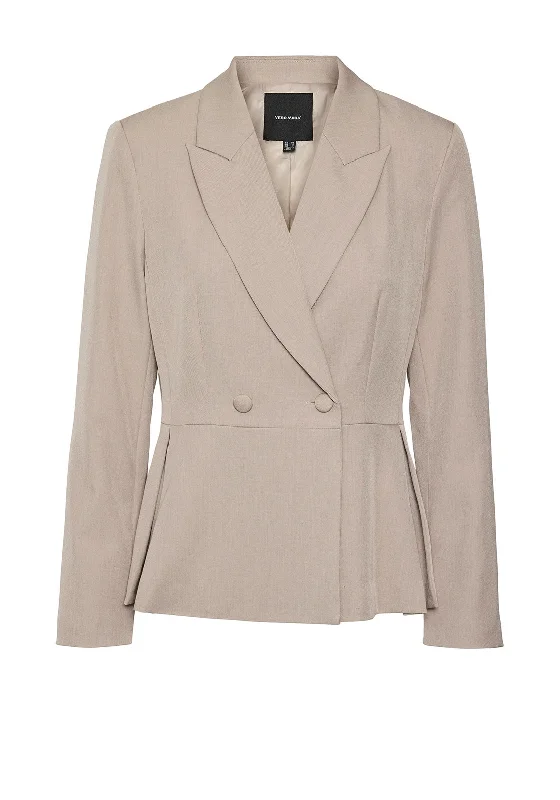 Vero Moda Zoe Fitted Peplum Blazer, Taupe