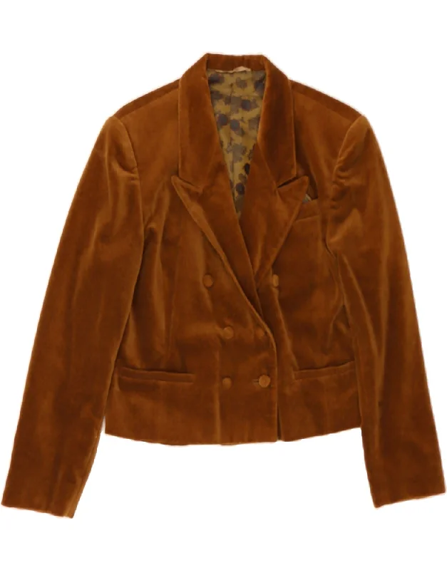 BETTY BARCLAY Womens Double Breasted Blazer Jacket UK 14 Large Brown