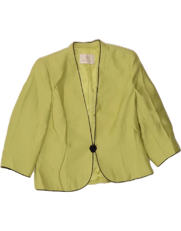 JACQUES VERT Womens 1 Button Blazer Jacket UK 14 large Green Polyester