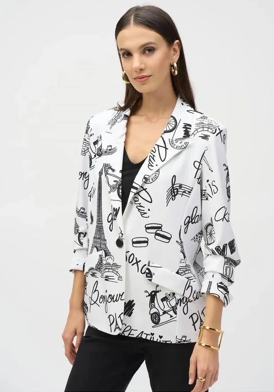 Joseph Ribkoff Paris Icon Print Blazer, White