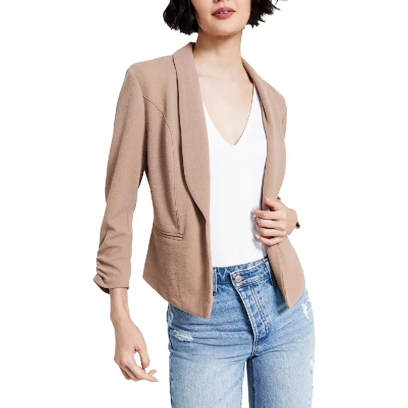 Petites Womens Sit Seprate Work Wear Open-Front Blazer