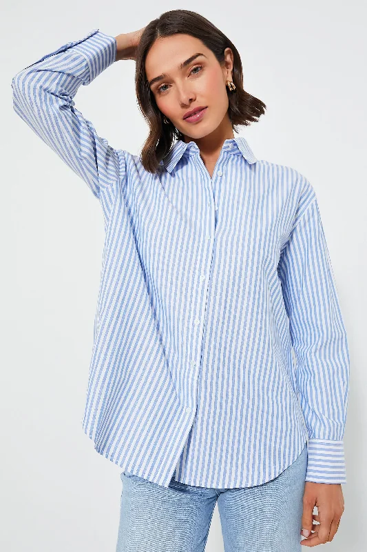 Light Blue Stripe Nadine Boyfriend Button Down