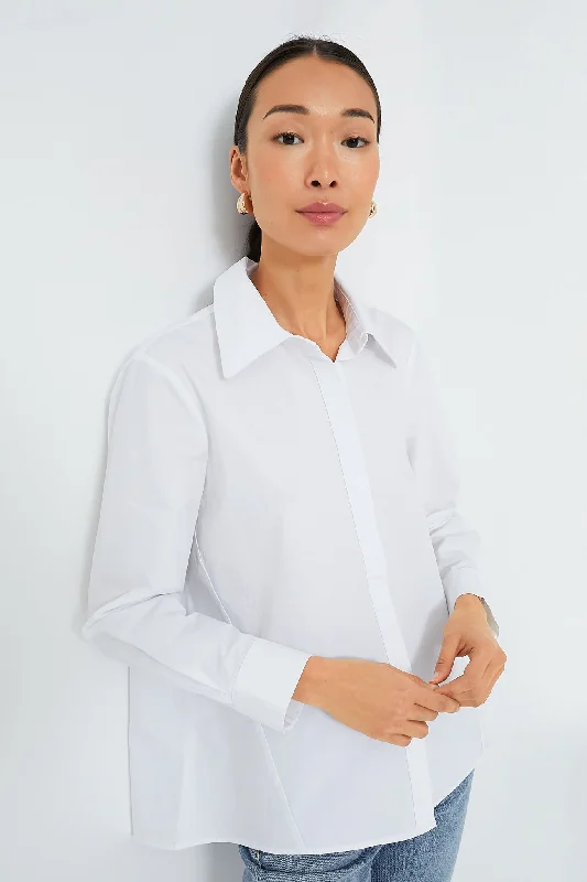 White Nina Swing Button Down