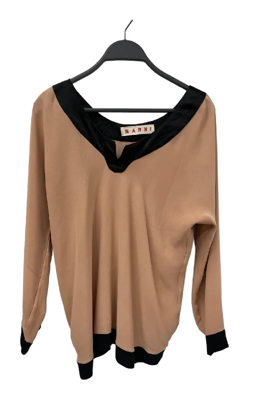 MARNI/LS Blouse/38/Polyester/BEG/