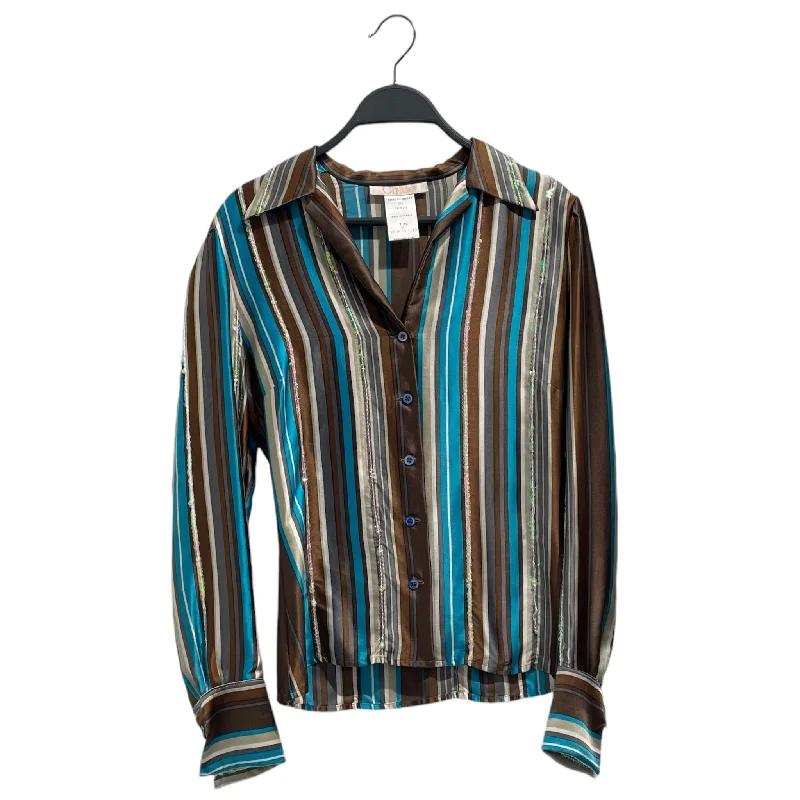 Chloe/LS Blouse/36/Stripe/Silk/MLT/SPARKLLE