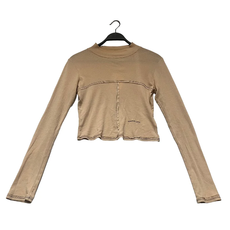 ECKHAUS LATTA/LS Blouse/S/Cotton/BEG/Lapped Mock Neck