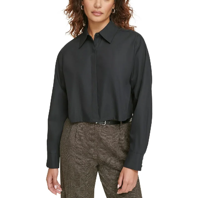 Calvin Klein Womens Business Work Button-Down Top