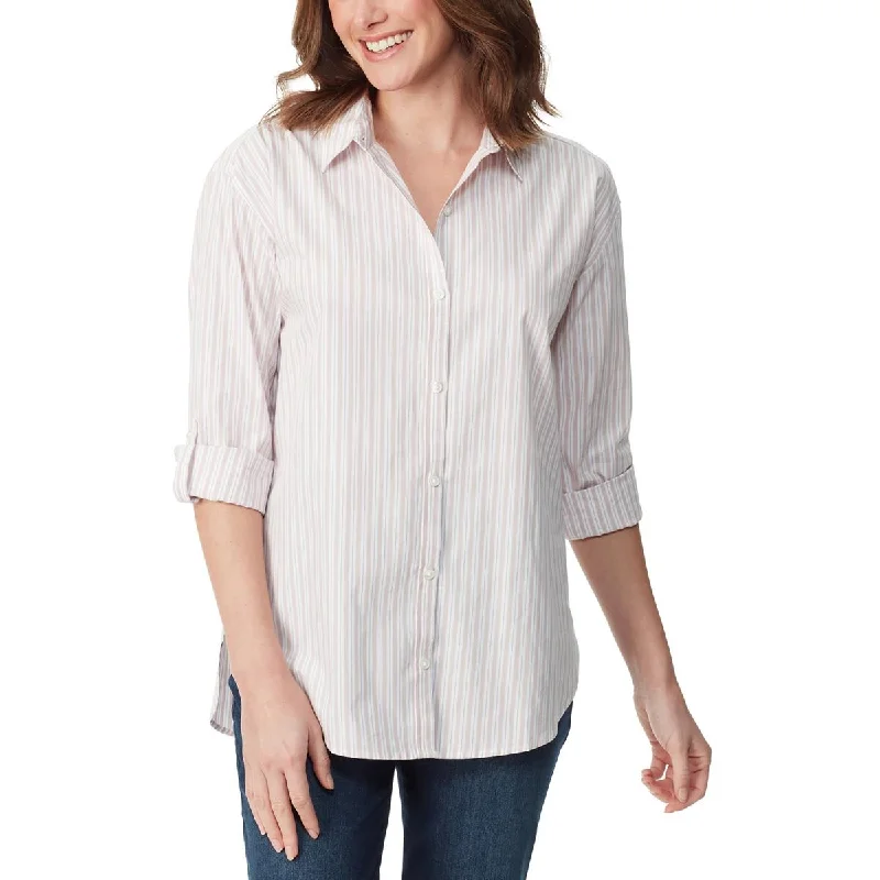 Gloria Vanderbilt Womens   Cotton Office Button-Down Top