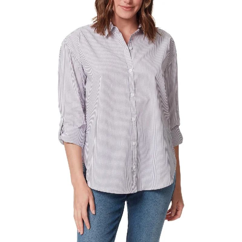 Gloria Vanderbilt Womens Amanda Collared Button-Down Top