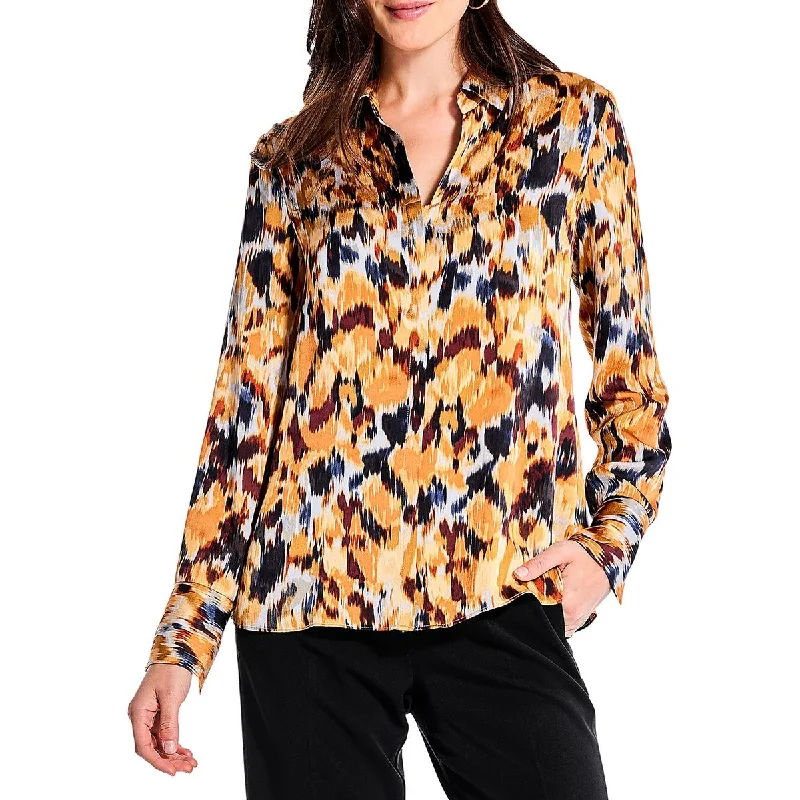 Nic + Zoe Womens AUTUMN IKAT Collar Autumn Button-Down Top