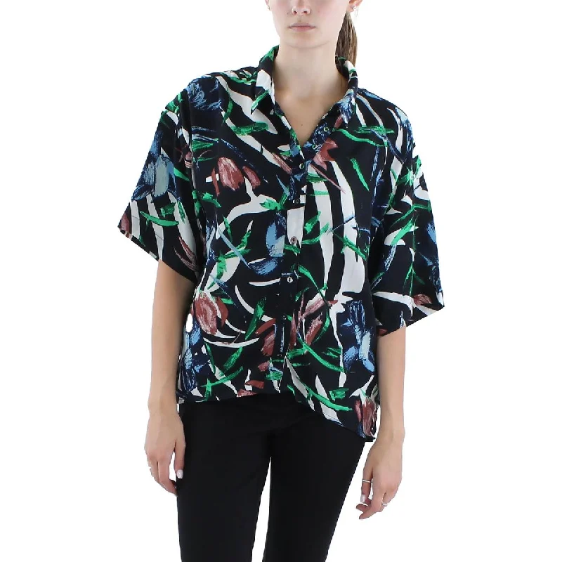 Walter Baker Womens Veronica Printed  Button-Down Top