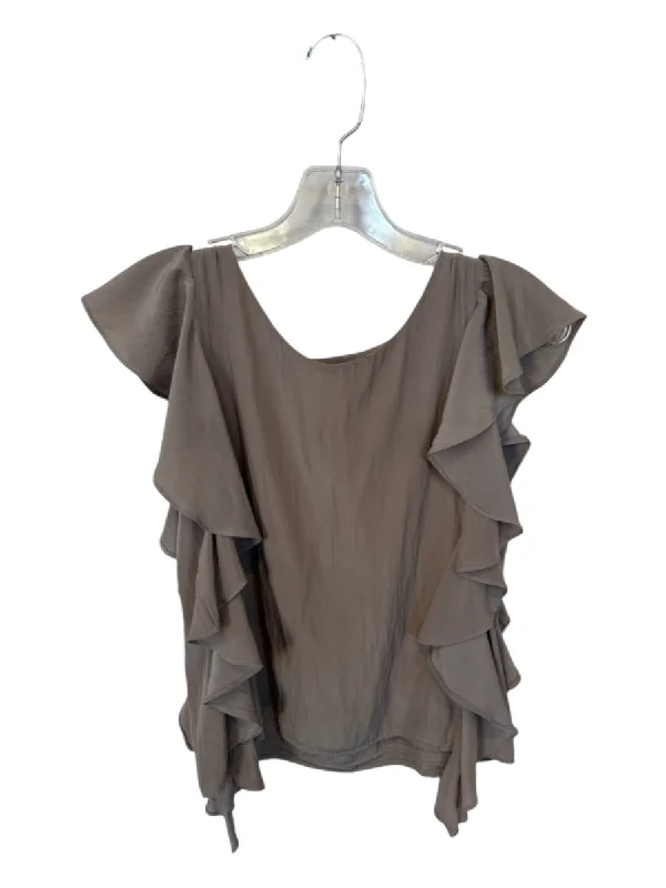 Koch Size XS Taupe Polyester Flutter Sleeves Top