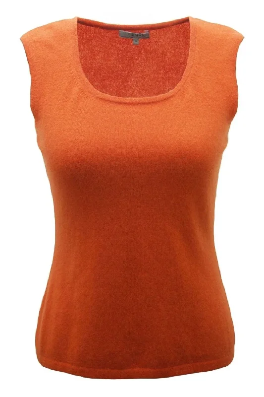 Cashmere vest - camisole - round neck tank top