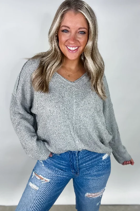 Frosted Cord Sweater - Grey