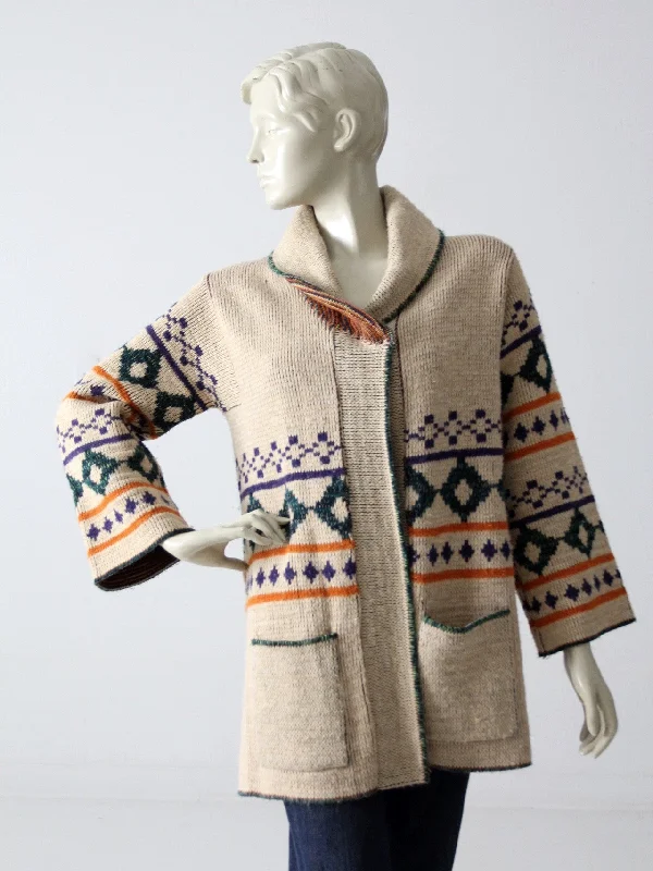 vintage 70s hippie wrap sweater