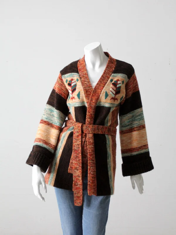 vintage 70s hippie wrap sweater