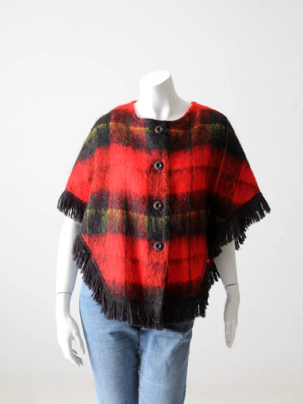 vintage mohair plaid sweater