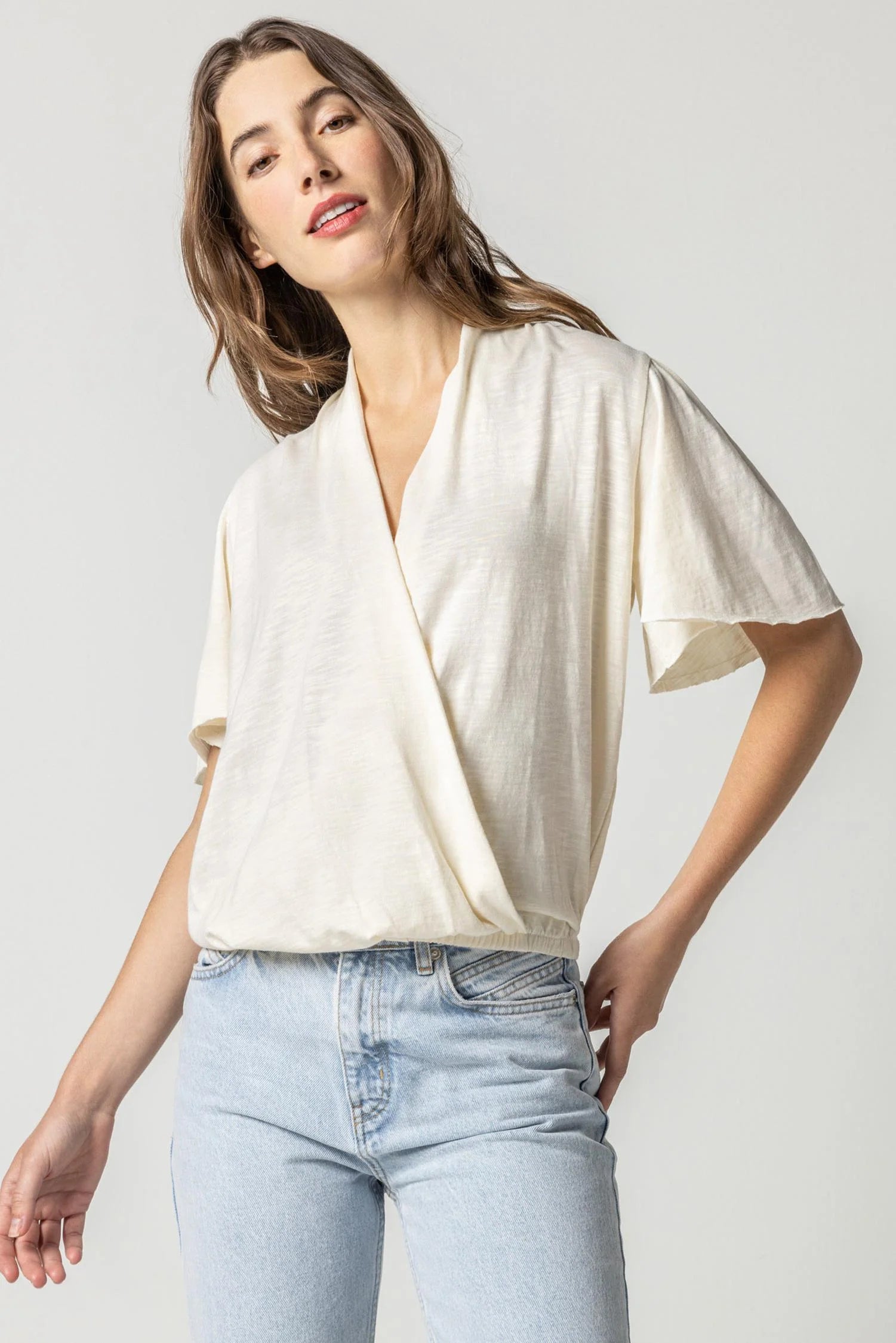 Faux Wrap Flutter Sleeve